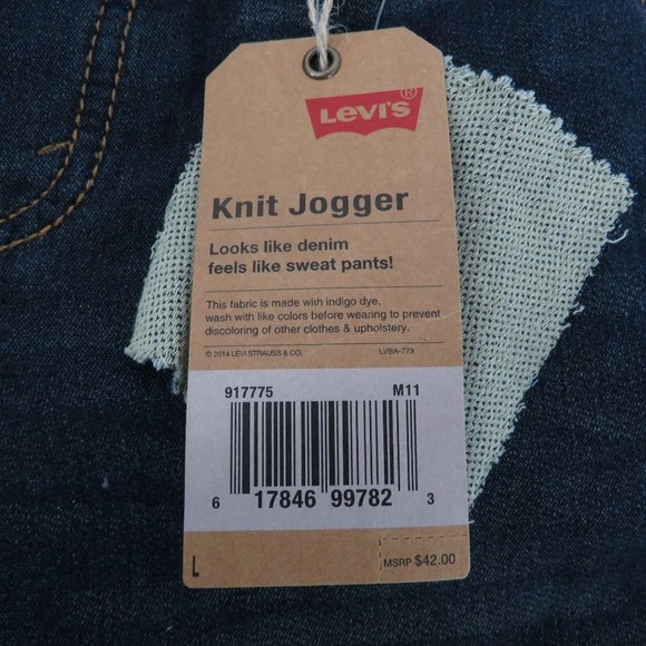 Levis Girls Blue Knit Jogger Jean Shorts Large (12-13 Years) NWT $42 - Picture 6 of 6